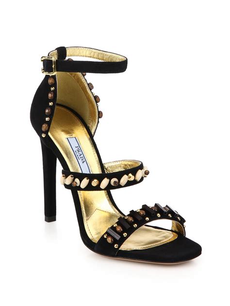 prada cloth sandals|prada heels sandals.